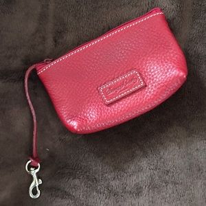 Dooney & Bourke Red Pebbled Lthr Coin Purse NWOT